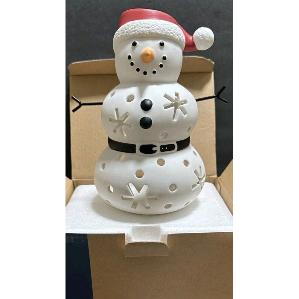 PartyLite Santa Snow Tealight Candle Holder Rare Retired P91946
